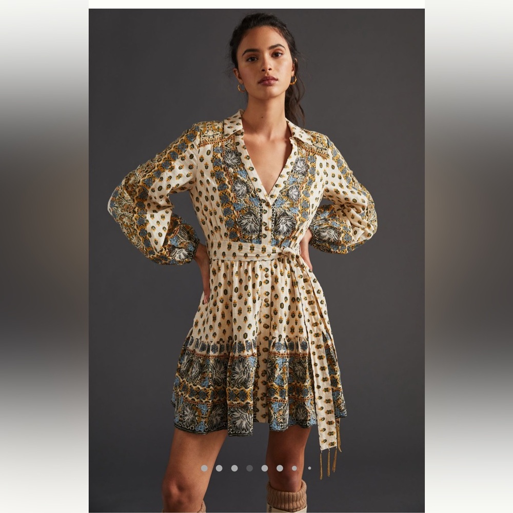 Anthro Floral Mini Dress